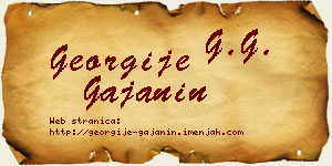 Georgije Gajanin vizit kartica
